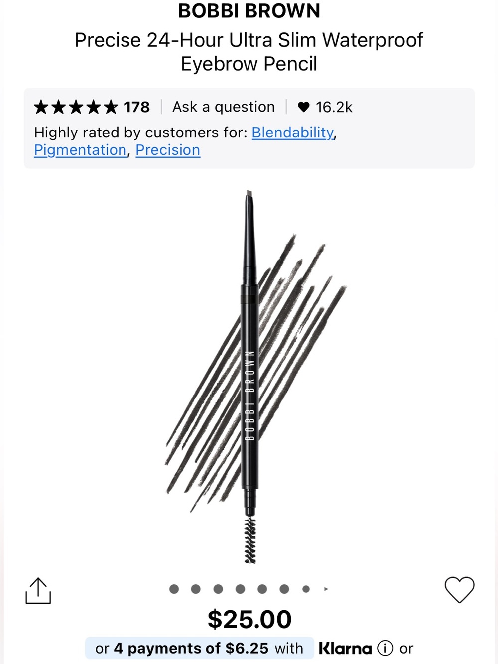 Bobbi Brown Precision Brow Pencil — Black
